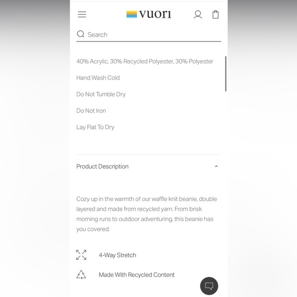 Vuori Alpine Waffle Beanie in Aspen (Green) Unisex One Size - Picture 9 of 9
